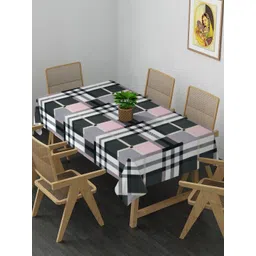 Arrabi Black & Pink Checked 8-Seater Table Cover-image-44