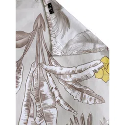 Arrabi Brown & Yellow Floral 300 TC Flat King Bedsheet with 2 Pillow Covers image 4