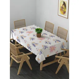 Arrabi Cream-Coloured & Pink Floral Printed 8-Seater Table Cover-image-23