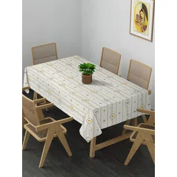 Arrabi Cream-Coloured & Yellow Floral Printed 8-Seater Table Cover-picture-11
