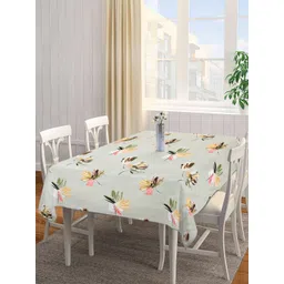 Arrabi Green & Pink Floral Printed 6-Seater Table Cover-image-21