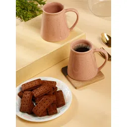 Arrabi Orange 2 Pieces Printed Ceramic Glossy Mugs 300ml Each-picture-12