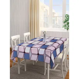 Arrabi Pink & Blue Printed 6 Seater Table Cover-image-4