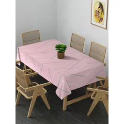 Arrabi Pink & Blue Printed 8-Seater Table Cover-image-40