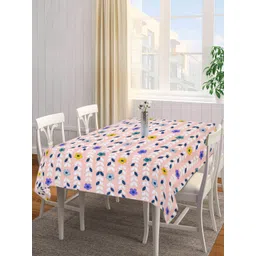 Arrabi Pink & White Floral Printed 6-Seater Table Cover-image-31