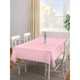Arrabi Pink & White Striped 8-Seater Table Cover-image-32