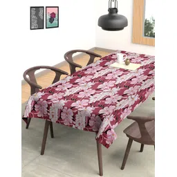 Arrabi Pink Floral Printed Rectangle 6-Seater Table Cover-image-41