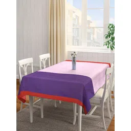 Arrabi Purple & Pink Striped Handwoven 8-Seater Table Cover-image-22
