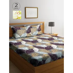 Arrabi Set Of 2 300TC King Bedsheets with 4 Pillow Covers-picture-38