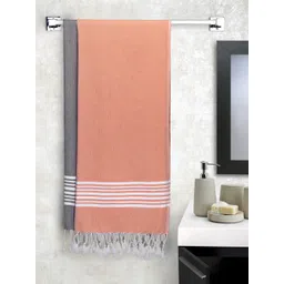 Arrabi Set Of 2 Striped Handwoven Cotton 210 GSM Bath Towel-picture-32
