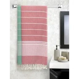 Arrabi Set Of 2 Striped Handwoven Cotton 210 GSM Bath Towels-picture-34