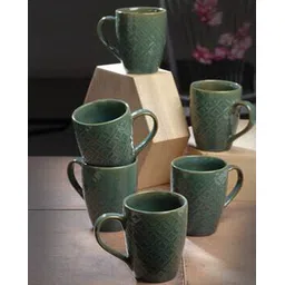 arrabi Set of 6 Handblock Print Ceramic Mugs-picture-15