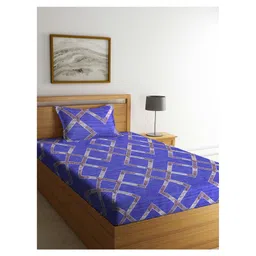 Arrabi Single Bed Cotton Bedsheet and Pillow Cover  Blue-picture-12