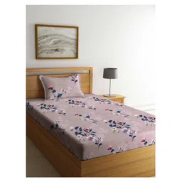 Arrabi Single Bed Cotton Bedsheet and Pillow Cover  Brown image 1