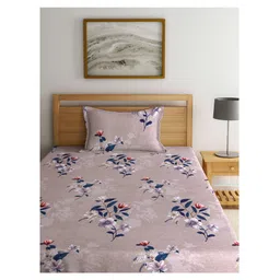 Arrabi Single Bed Cotton Bedsheet and Pillow Cover  Brown image 2