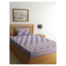 Arrabi Single Bed Cotton Bedsheet And Pillow Cover - Brown-picture-13