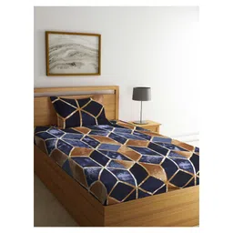 Arrabi Single Bed Cotton Bedsheet and Pillow Cover Brown-picture-10