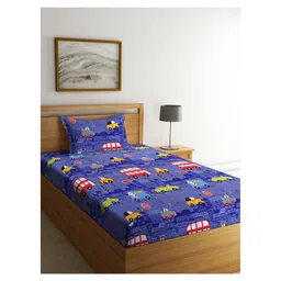 Arrabi Single Bed Cotton Bedsheet and Pillow Cover - Multicolour-picture-25