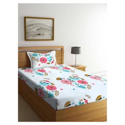 Arrabi Single Bed Cotton Bedsheet & Pillow Cover  White-picture-16