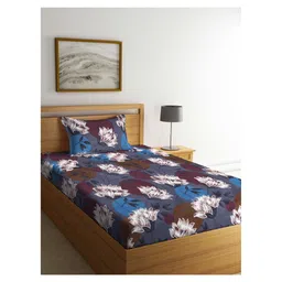 Arrabi Single Bed Cotton Blend Bedsheet and Pillow Cover - Multicolor-picture-25