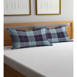 Blue Cotton Geometric 28x18 inches Pillow Covers (Pack Of 2)-image-2