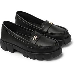 arranque Womens & Girls Stylish Solid Sneakers Shoes Without Lace Pull On Footwear Bow (Black Size 36, UK3)-picture-45