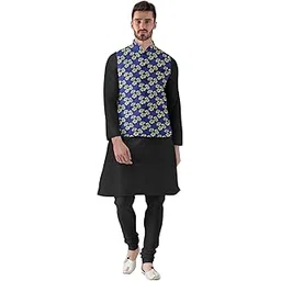 Arropa Estore Men's Jacquard Printed Full Sleeve Waistcoat (Blue, 34)-PID53488-picture-14