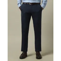 Arrow 1851 Autoflex Blue Wool Regular Fit Self Trousers-picture-34