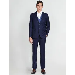Arrow 3 Piece Self-Design Single-Breasted Tailored Fit Formal Suit-picture-37