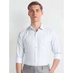 Arrow Auto Press Checked Pure Cotton Twill Autopress Formal Shirt-picture-41