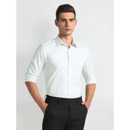 Arrow Auto Press Slim Fit Micro Checks Spread Collar Twill Cotton Autopress Formal Shirt-picture-22