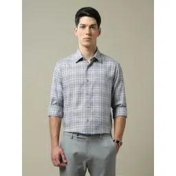 Arrow Beige & Blue Cotton Regular Fit Checks Shirt-picture-25