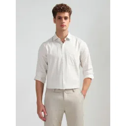 Arrow Beige Cotton Regular Fit Checks Shirt-picture-11