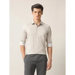 Arrow Beige Cotton Regular Fit Printed Shirt-picture-42