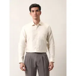 Arrow Beige Cotton Regular Fit Self Pattern Shirt-picture-44