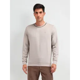 Arrow Beige Cotton Regular Fit Sweatshirt-picture-25