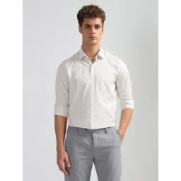 Arrow Beige Cotton Slim Fit Checks Shirt-picture-46