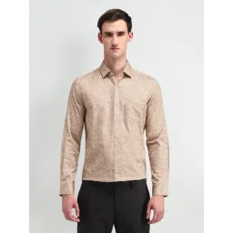 Arrow Beige Cotton Slim Fit Floral Print Shirt-picture-31