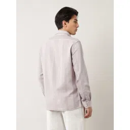 Arrow Beige Cotton Slim Fit Self Pattern Shirt image 2