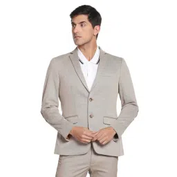 Arrow Beige Slim Fit Printed Blazer-picture-10