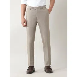 Arrow Beige Slim Fit Self Pattern Trousers-picture-40