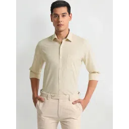 Arrow Beige Slim Fit Texture Shirt-picture-13