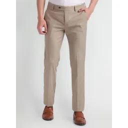 Arrow Beige Slim Fit Trousers-picture-17