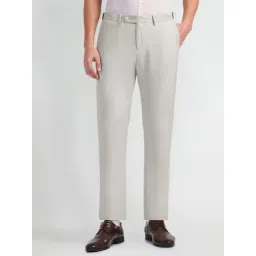 Arrow Beige Slim Fit Trousers-picture-36