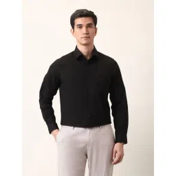Arrow Black Cotton Regular Fit Self Pattern Shirt-picture-19
