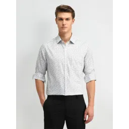 Arrow Black Cotton Slim Fit Floral Print Shirt-picture-30