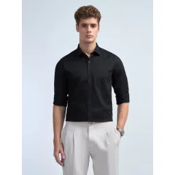 Arrow Black Cotton Slim Fit Self Pattern Shirt-picture-23
