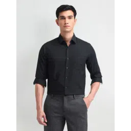 Arrow Black Cotton Slim Fit Texture Shirt-picture-27
