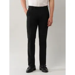 Arrow Black Polyester Regular Fit Solid Formal Trousers-picture-42