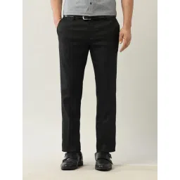 Arrow Black Polyester Slim Fit Checks Formal Trousers-picture-35